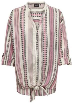 ONLY MATERNITY zwangerschapsblouse OLMLOUISE met all over print roze ecru Dames Katoen V-hals XXL