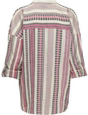 ONLY MATERNITY zwangerschapsblouse OLMLOUISE met all over print roze ecru Dames Katoen V-hals XXL - Foto 3
