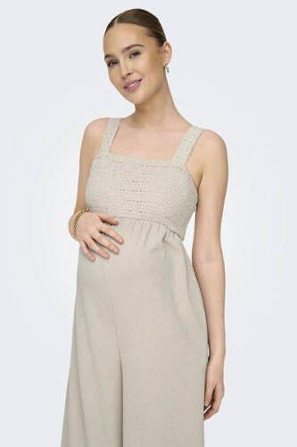 ONLY MATERNITY zwangerschapsjumpsuit OLMELISE beige Dames Polyester Vierkante hals XXL - Foto 3