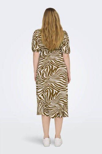 ONLY MATERNITY zwangerschapsjurk OLMCHICAGO van polyester bruin wit All over print S - Foto 3