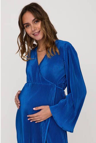 ONLY MATERNITY zwangerschapsjurk OLMCLAUDIA hardblauw Dames Polyester V-hals XXL - Foto 4