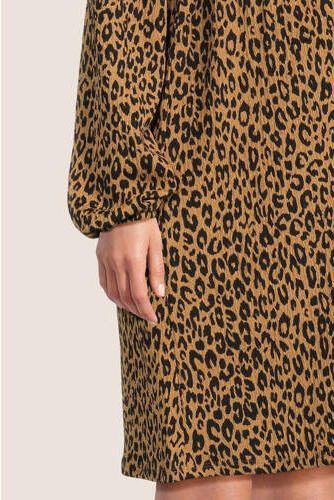 ONLY MATERNITY zwangerschapsjurk OLMGLENDA met panterprint lichtbruin zwart Dames Polyester V-hals XXL - Foto 3