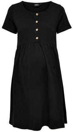 ONLY MATERNITY zwangerschapsjurk OLMLILLI zwart Dames Katoen Ronde hals XXL - Foto 3