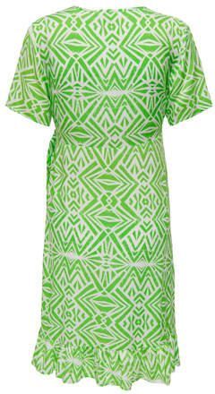 ONLY MATERNITY zwangerschapsjurk OLMNOVA met all over print groen Dames Viscose V-hals XXL - Foto 2