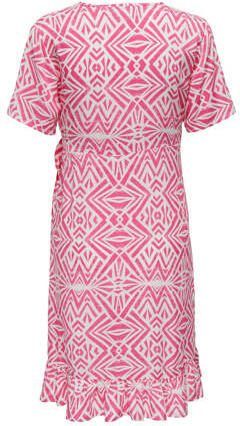 ONLY MATERNITY zwangerschapsjurk OLMNOVA met all over print roze Dames Viscose V-hals XXL - Foto 2