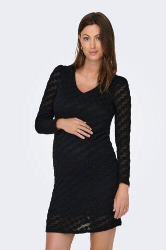 ONLY MATERNITY zwangerschapsjurk OLMRIE met textuur zwart Dames Polyamide V-hals XXL - Foto 5