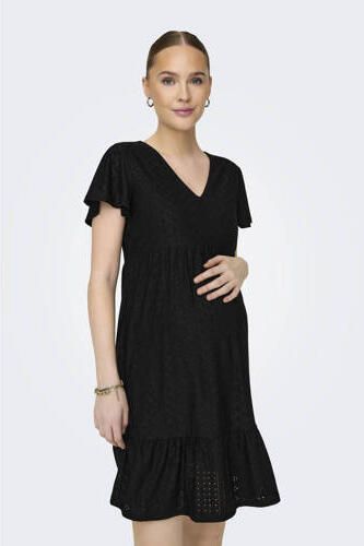 ONLY MATERNITY zwangerschapsjurk OLMSANDRA zwart Dames Polyester V-hals XXL