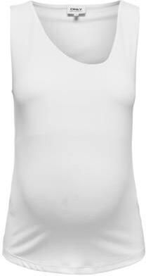 ONLY MATERNITY zwangerschapssinglet OLMCLARE wit Dames Polyester Ronde hals XXL