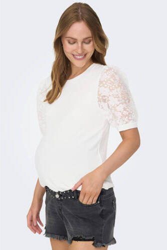 ONLY MATERNITY zwangerschapstop OLMALLIE wit Dames Viscose Ronde hals Effen S - Foto 3