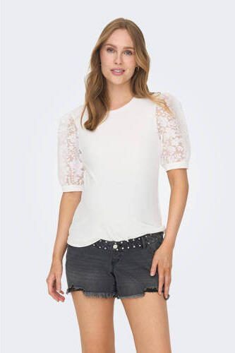 ONLY MATERNITY zwangerschapstop OLMALLIE wit Dames Viscose Ronde hals Effen S - Foto 4