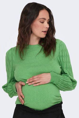ONLY MATERNITY zwangerschapstop OLMMOLLY groen Dames Katoen Ronde hals XXL - Foto 3