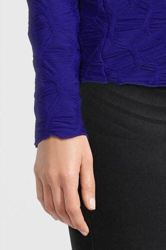ONLY MATERNITY zwangerschapstop OLMNORA met textuur hardblauw Dames Polyester Opstaande kraag XXL - Foto 3