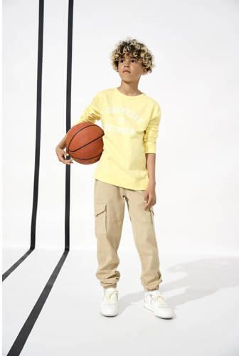 Only KIDS BOY cargobroek KOBMAXWELL beige Jongens Stretchkatoen Effen 134 - Foto 2