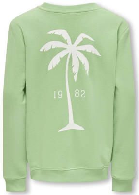 Only KIDS BOY sweater KOBHUGO met backprint frisgroen Backprint 122 128