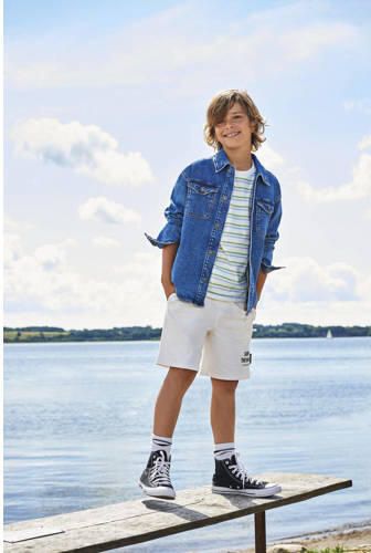 Only KIDS BOY sweatshort KOBFELIX met tekst wit Korte broek Tekst 128