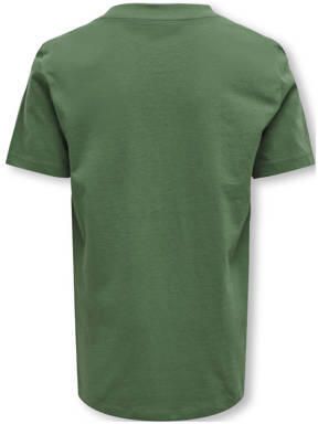 Only KIDS BOY T-shirt KOBMARINUS met tekst groen Jongens Katoen Ronde hals 122 128