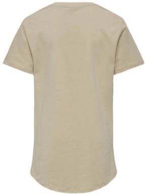 Only KIDS BOY T-shirt KOBNICK met tekst zand Beige Jongens Katoen Ronde hals 122 128