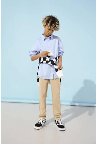 Only KIDS BOY tapered fit broek KOBMARK beige Jongens Vilt Effen 134