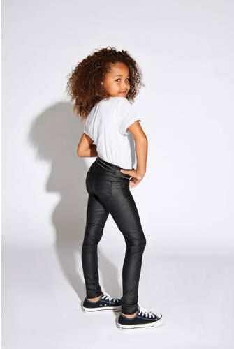 Only kids royal zwarte coated slim skinny stretch meisjes broek - Foto 3