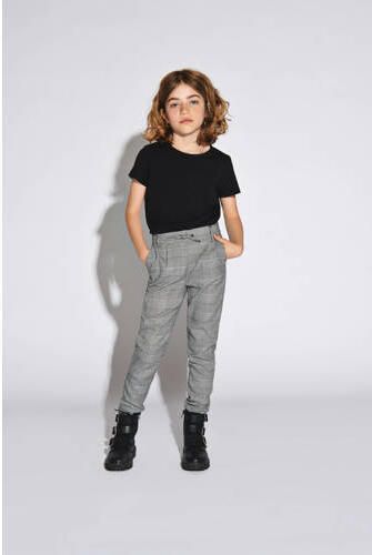 Only KIDS geruite broek Pop grijs melange zwart wit Meisjes Polyester Ruit 140 - Foto 3