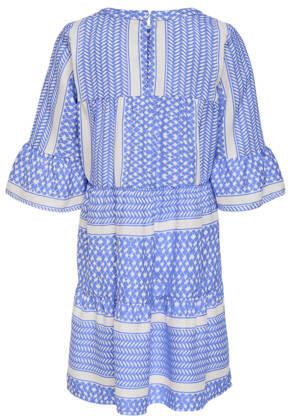 Only KIDS GIRL A-lijn jurk KOGALBERTE met all over print Blauw Meisjes Polyester Ronde hals 128