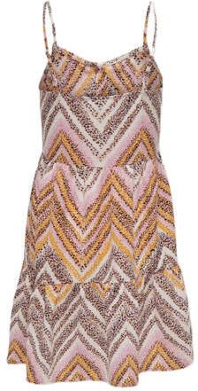 Only KIDS GIRL A-lijn jurk KOGNOVA LIFE met all over print roze bruin offwhite Meisjes Viscose V-hals 128