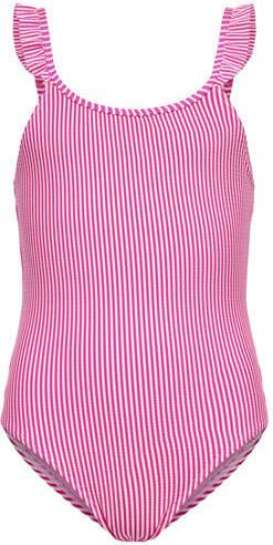 ONLY KIDS GIRL badpak KOGSUNNY roze wit Meisjes Polyester Streep