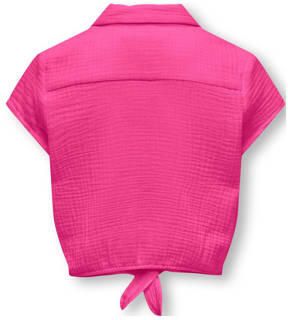 Only KIDS GIRL blouse KOGTHYRA fuchsia Roze Meisjes Katoen Klassieke kraag 122