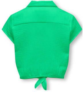 Only KIDS GIRL blouse KOGTHYRA heldergroen Meisjes Katoen Klassieke kraag 122