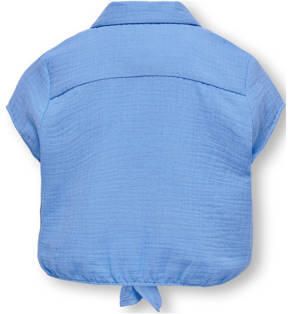 Only KIDS GIRL blouse KOGTHYRA hemelsblauw Meisjes Katoen Klassieke kraag 122