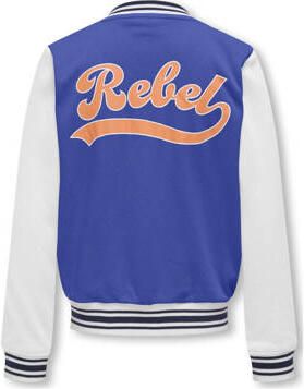 Only KIDS GIRL bomberjack zomer KOGCONNIE felblauw wit Jas Meisjes Polyester Opstaande kraag 134 140