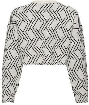 Only KIDS GIRL cropped trui wit Meisjes Viscose Ronde hals All over print 134 140