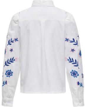 Only KIDS GIRL gebloemde blouse KOGZORA LISE wit hardblauw lichtroze Meisjes Katoen Klassieke kraag 122