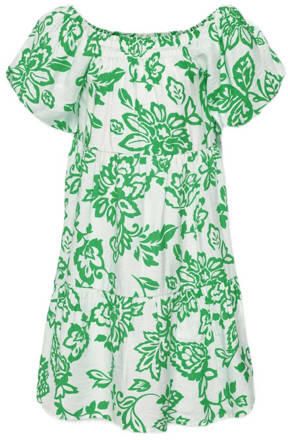 Only KIDS GIRL gebloemde jurk KOGKIERA frisgroen wit Meisjes Viscose Boothals 140 - Foto 2