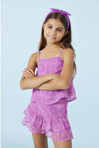 Only KIDS GIRL gebloemde skort KOGLOLA SKORT PTM paars roze Rok Meisjes Polyester 128 - Foto 2