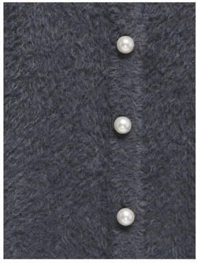 ONLY KIDS GIRL gebreid vest zwart Meisjes Acryl Ronde hals Effen - Foto 4