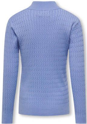 Only KIDS GIRL gebreide coltrui KOGNEWLINA met textuur zachtblauw Effen 110 116