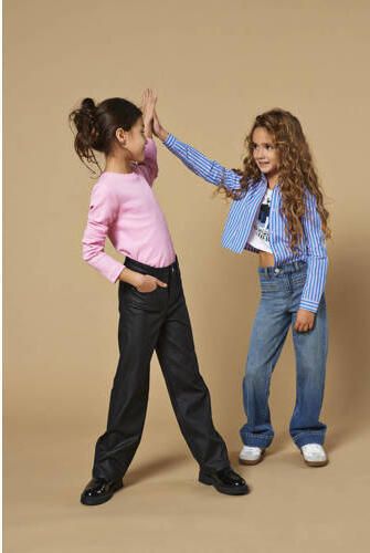 Only KIDS GIRL gestreepte blouse KOGHOLLY Blauw Meisjes Katoen Klassieke kraag 146
