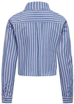 Only KIDS GIRL gestreepte blouse KOGHOLLY Blauw Meisjes Katoen Klassieke kraag 146 - Foto 2