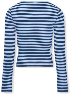 Only KIDS GIRL gestreepte longsleeve KOGHEID donkerblauw lichtblauw Meisjes Katoen Ronde hals 122 128