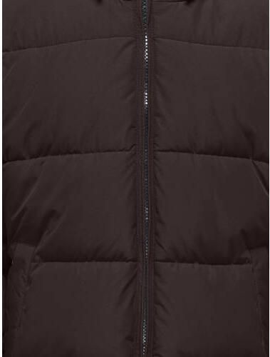 ONLY KIDS GIRL gewatteerde winterjas donkerbruin Meisjes Polyester Capuchon - Foto 3