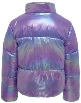 Only KIDS GIRL gewatteerde winterjas KOGCELINE paars metallic Meisjes Nylon Opstaande kraag 164