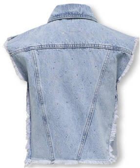 Only KIDS GIRL gilet KOGCOBAIN light blue denim Blauw Effen 128