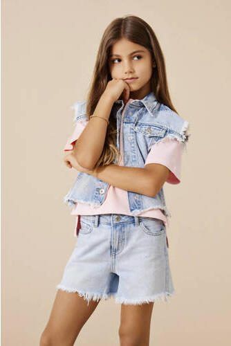 Only KIDS GIRL gilet KOGCOBAIN light blue denim Blauw Effen 128 - Foto 2