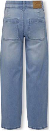Only KIDS GIRL high waist wide leg jeans KOGSYLVIE light blue denim Blauw Meisjes Katoen 116 - Foto 2