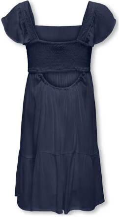 Only KIDS GIRL jurk KOGEVA donkerblauw Meisjes Katoen Vierkante hals Effen 140
