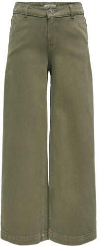 ONLY KIDS GIRL KOGCOMET wide leg jeans groen Meisjes Denim Effen