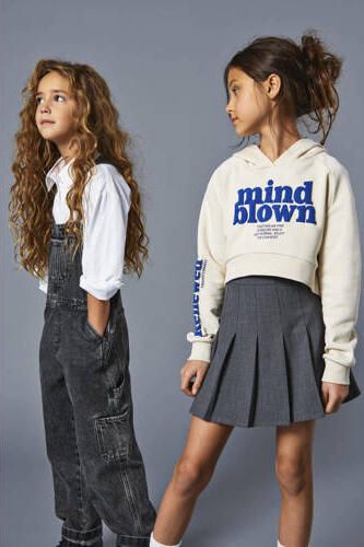 Only KIDS GIRL korte rok grijs melange Meisjes Polyester Effen 128 - Foto 2