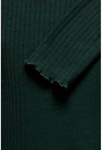 Only KIDS GIRL longsleeve donkergroen Meisjes Polyester Ronde hals Effen 122 128