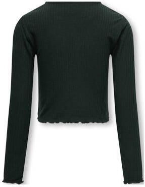 Only KIDS GIRL longsleeve donkergroen Meisjes Polyester Ronde hals Effen 122 128 - Foto 2